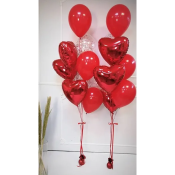 Δυο Μπουκέτα με Μπαλόνια. Κόκκινες Καρδιές και Λάτεξ 11'
